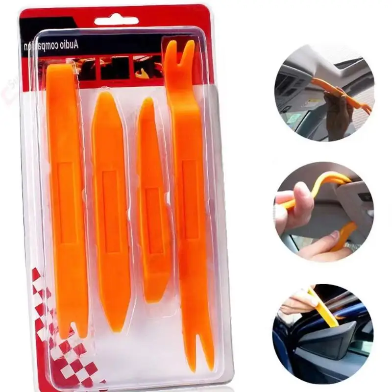 

Car Stereo and Interior Refit Kit 4pcs Door Clip and Disassembly Tools for Projects