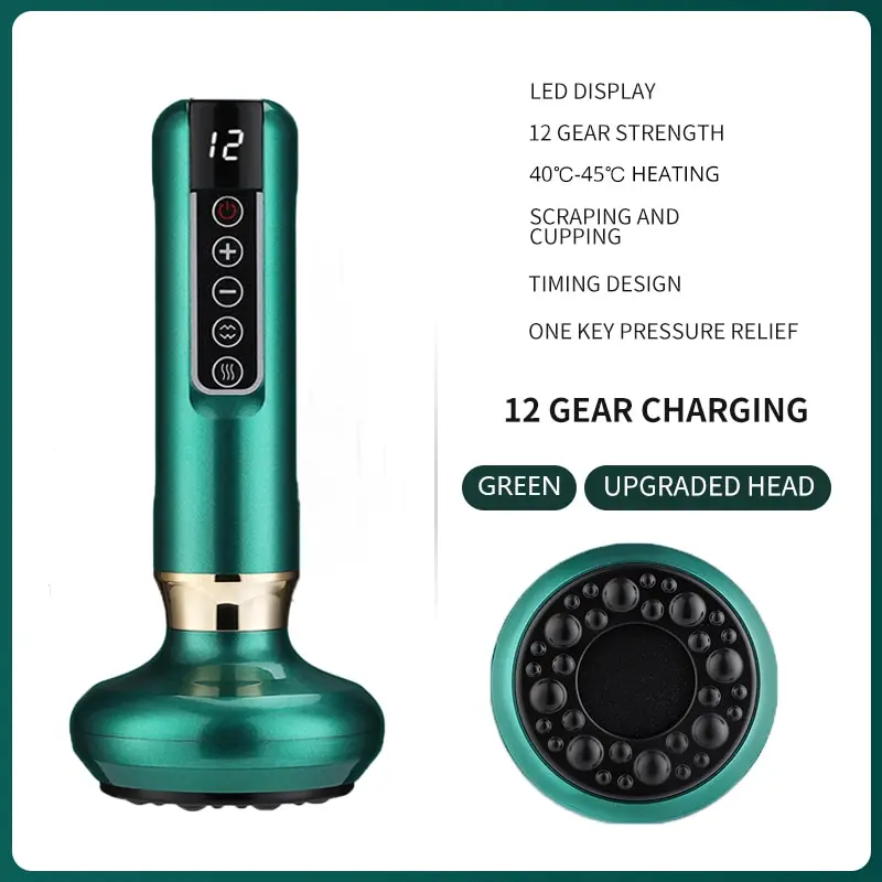 Tricolor Elektrische Massager GuaSha Anti Cellulite Vacuüm Zuignap Schoonheid Gezondheid Schrapen Infrarood Warmte Afslanken Massage Thera