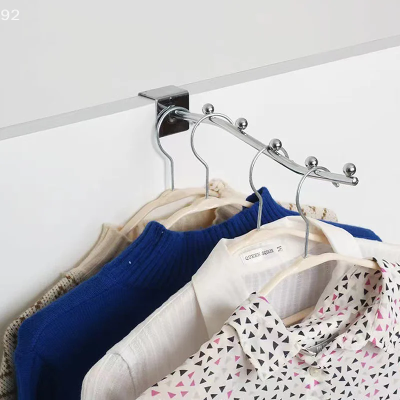Gancho de tubo cuadrado de tarjeta de acero inoxidable para tienda de ropa de supermercado, gancho para ropa para dormitorio, hogar, balcón, gancho para estante con cuentas