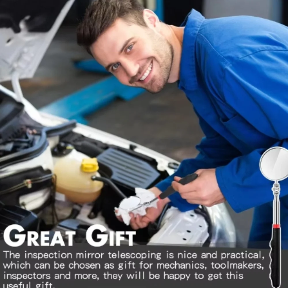 

1 шт., инспекционное зеркало, телескопическая ручка, телескопический инструмент для обслуживания, круглое зеркало для наблюдения на шасси, зеркало заднего вида