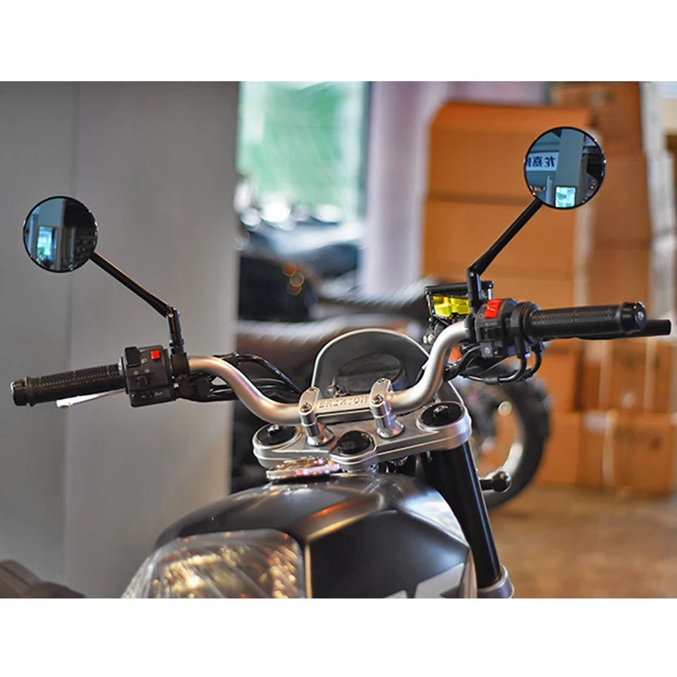 Universal Motorcycle Rearview Mirror Cafe Racer Round Motorcycle