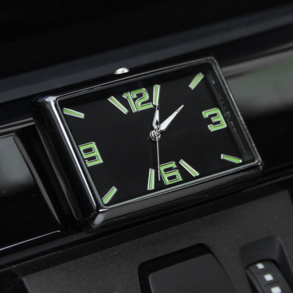 Shockproof Car Clock Night Glow Car Clock Built-in Button Battery Double-sided Tape Long Battery Life Office Environment