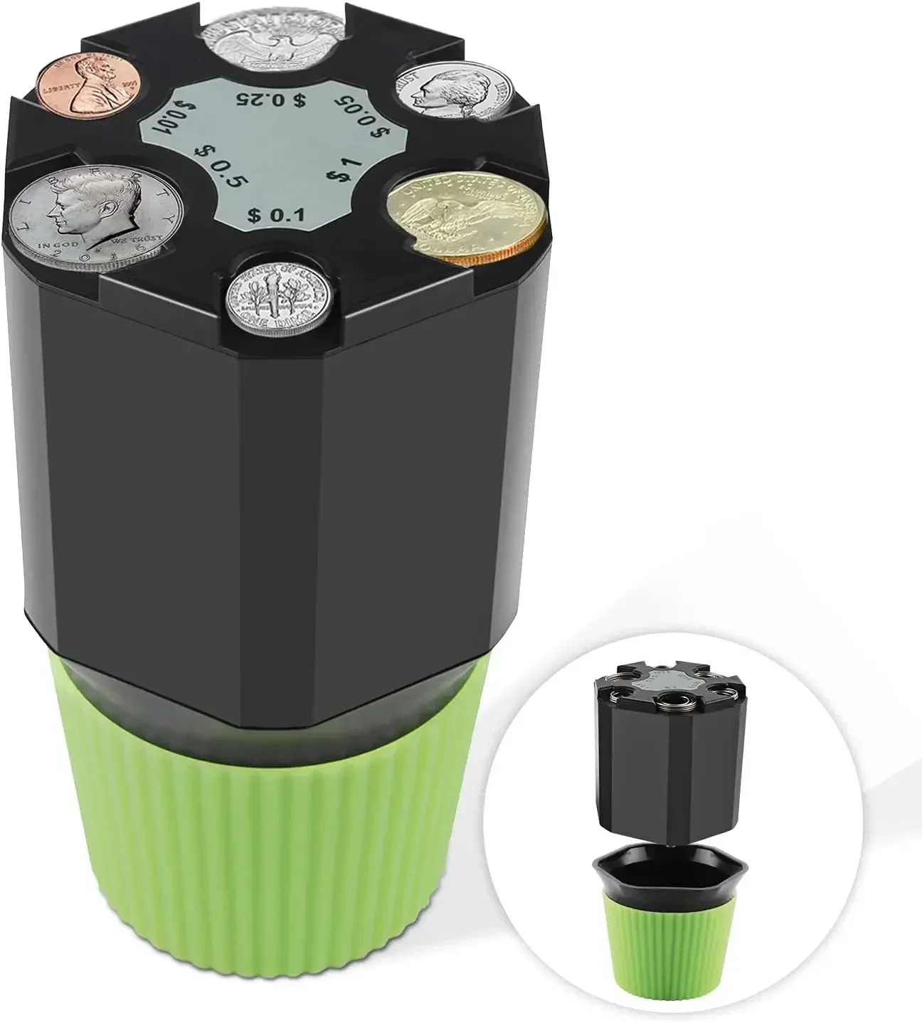 

Durable Car Mounted Piggy Bank Usd Cent Piggy Bank Count Piggy Bank Desktop Storage Tank Storage Coin Box