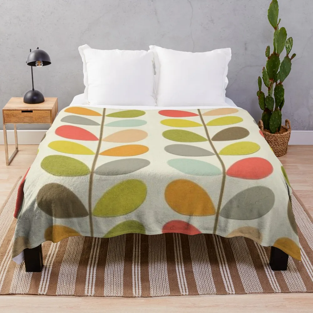 

Orla kiely multi stem comforter Throw Blanket Dorm Room Essentials Bed linens Plush Blankets