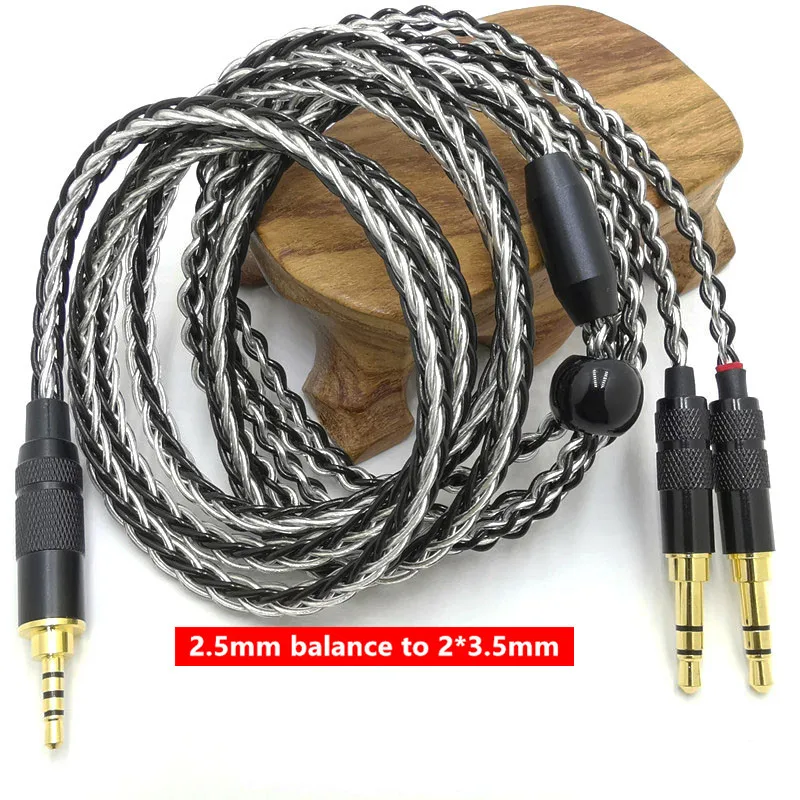 8 Core HE400SE Cable 3.5/2.5/4.4mm Plug to 2* 3.5mm plug for