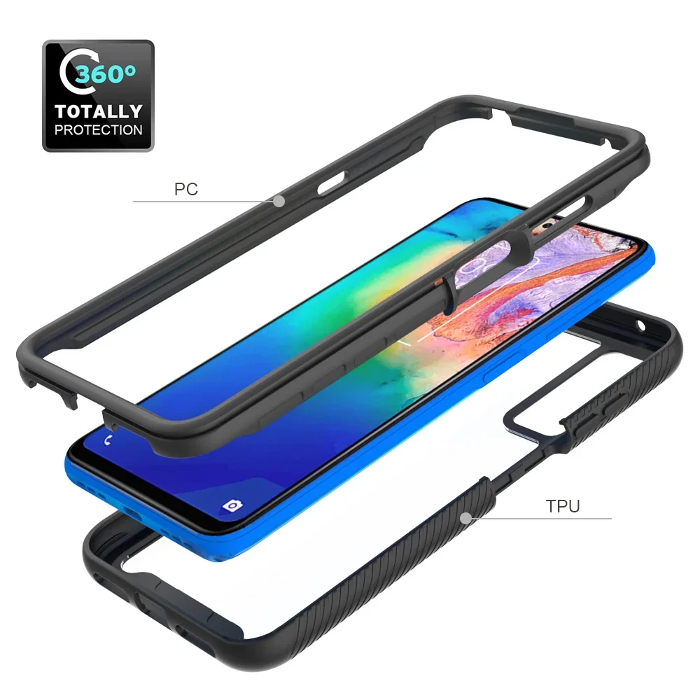 Hybrid TPU/PC Case For TCL 20 5G 20S 20L Plus 20L+ Funda Capa Two Layer Structure Shockproof Crystal Clear Shell Phone Cover