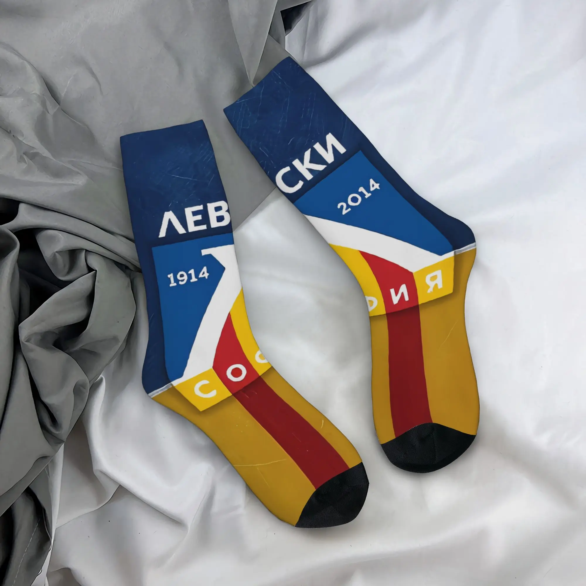 

Hip Hop Retro Levski Sofia Crazy Men's compression Socks Unisex Levski Sofia Street Style Seamless Printed Novelty Crew Sock
