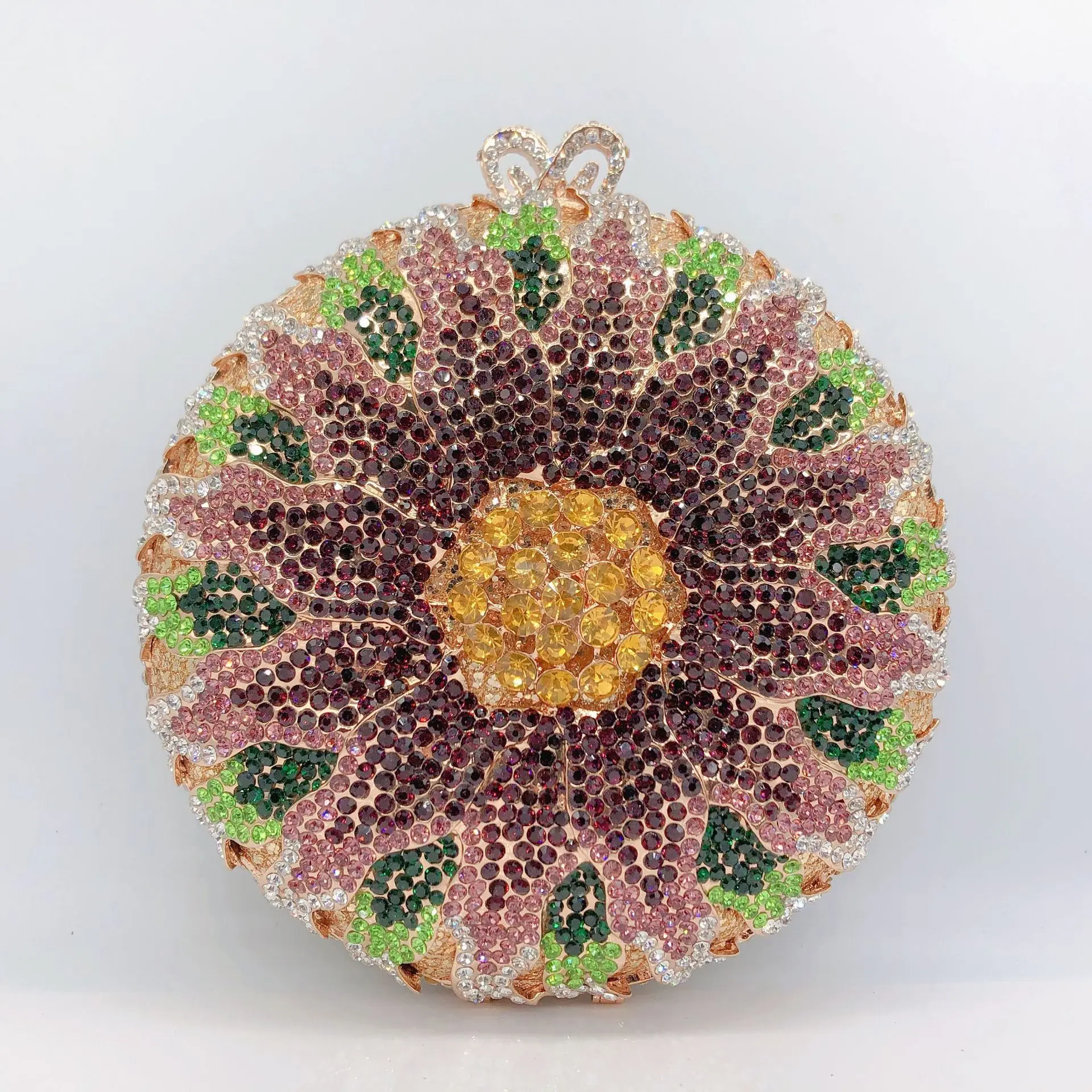 

XIYUAN SUN Diamonds Evening Clutch Bags For Wedding Party Women 2024 Round Metal Rhinestone Purses And Handbags Luxury Designer