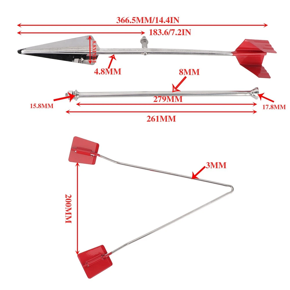 

ABYI-Boat Wind Vane Marine Weather Vane Wind Direction Indicator