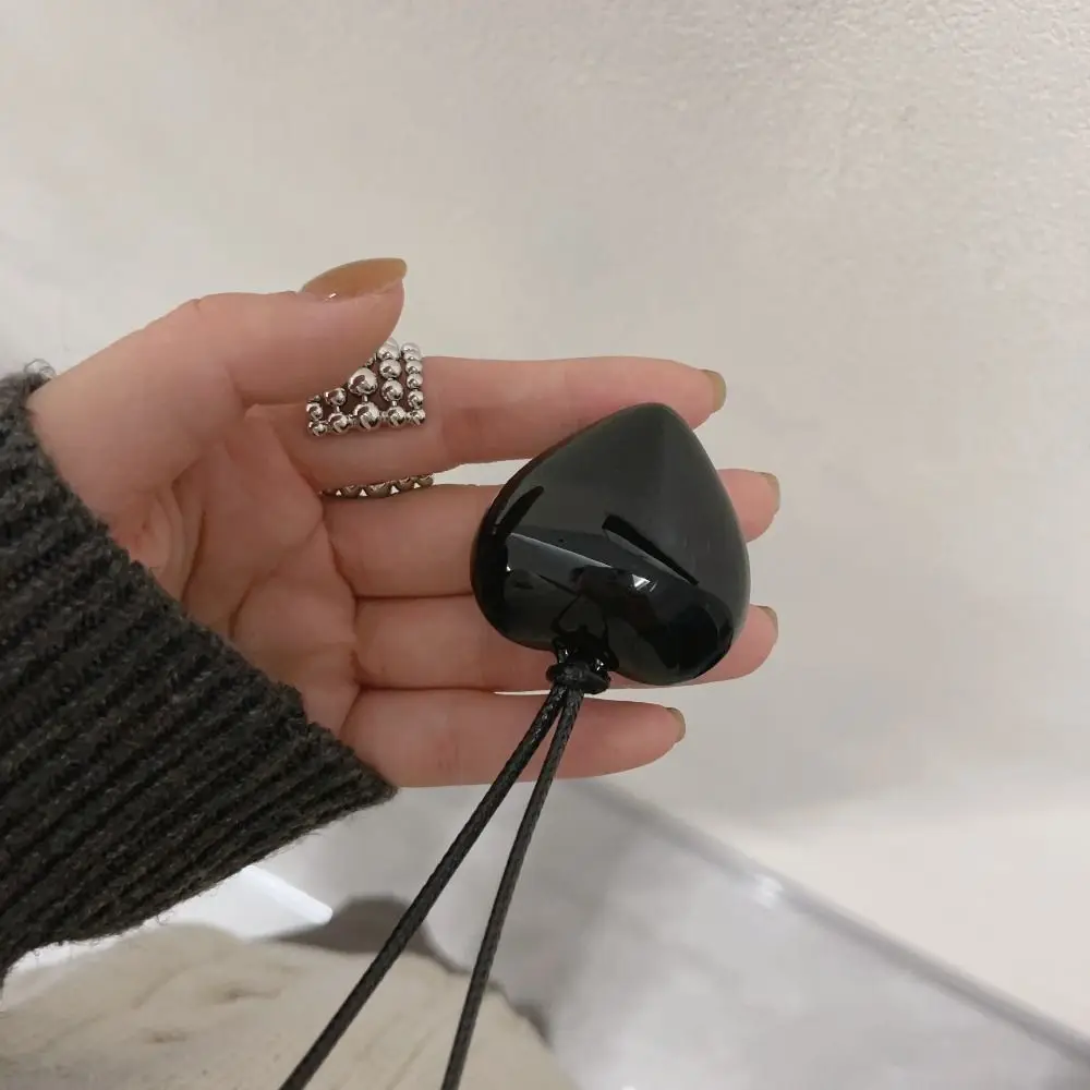 Korean Style Love Pendant Necklace Charms Handmade Rope Chain Necklace Jewelry Accessories Minority Design Sweater Chain Girl