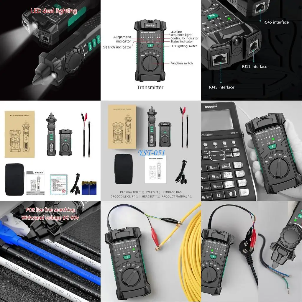 

E15A Cable Tester Testing Tools for, Order Cable,Short Circuit PoE-Tracking
