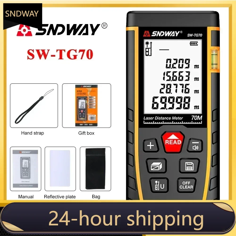 

SNDWAY Laser Distance Meter Digital Tape Measure Laser Rangefinder with Distance Area Volume Self-calibration Functions