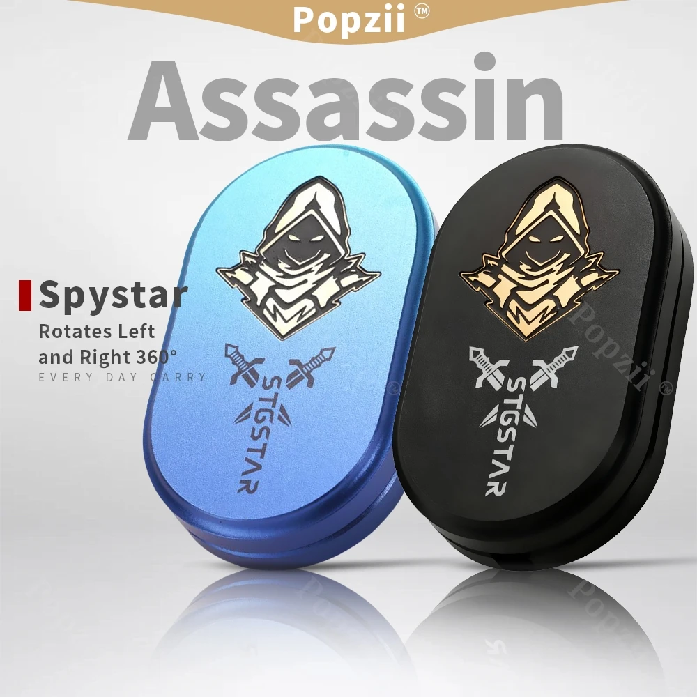 Spystar Assassin gira izquierda y derecha 360 °   Deslizador de empuje mecánico de aluminio, juguete para la ansiedad, dispositivos para aliviar el estrés, juguetes inquietos