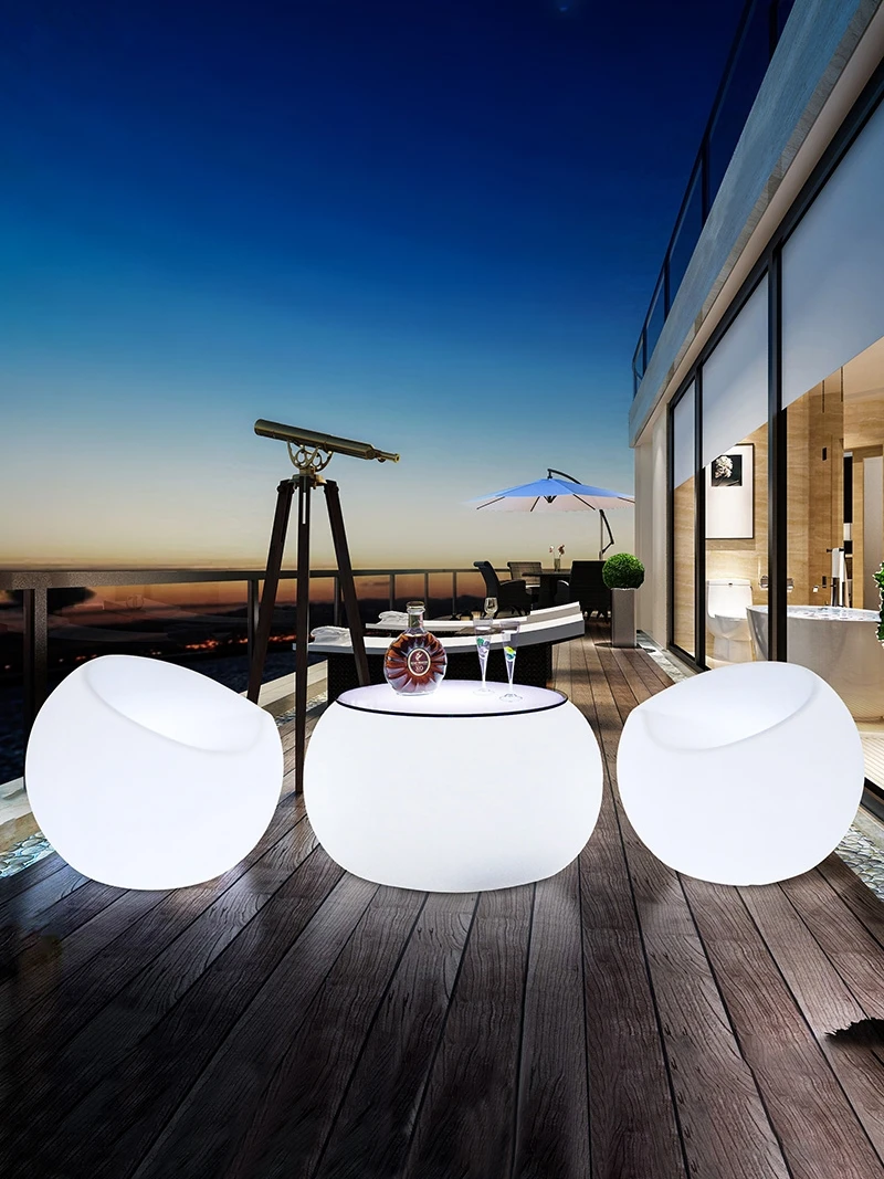 Luminous table Bar Coffee table Bar balcony Leisure small tables and chairs Outdoor activities Internet celebrity creative one