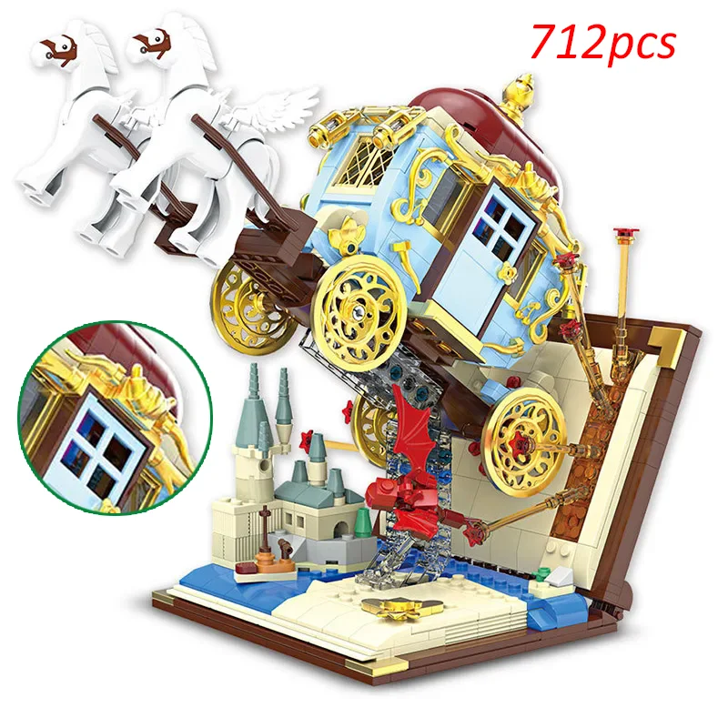 712pcs Flying carriage Magic Castle book model Gift Building Block toy collection for children's birthday gifts