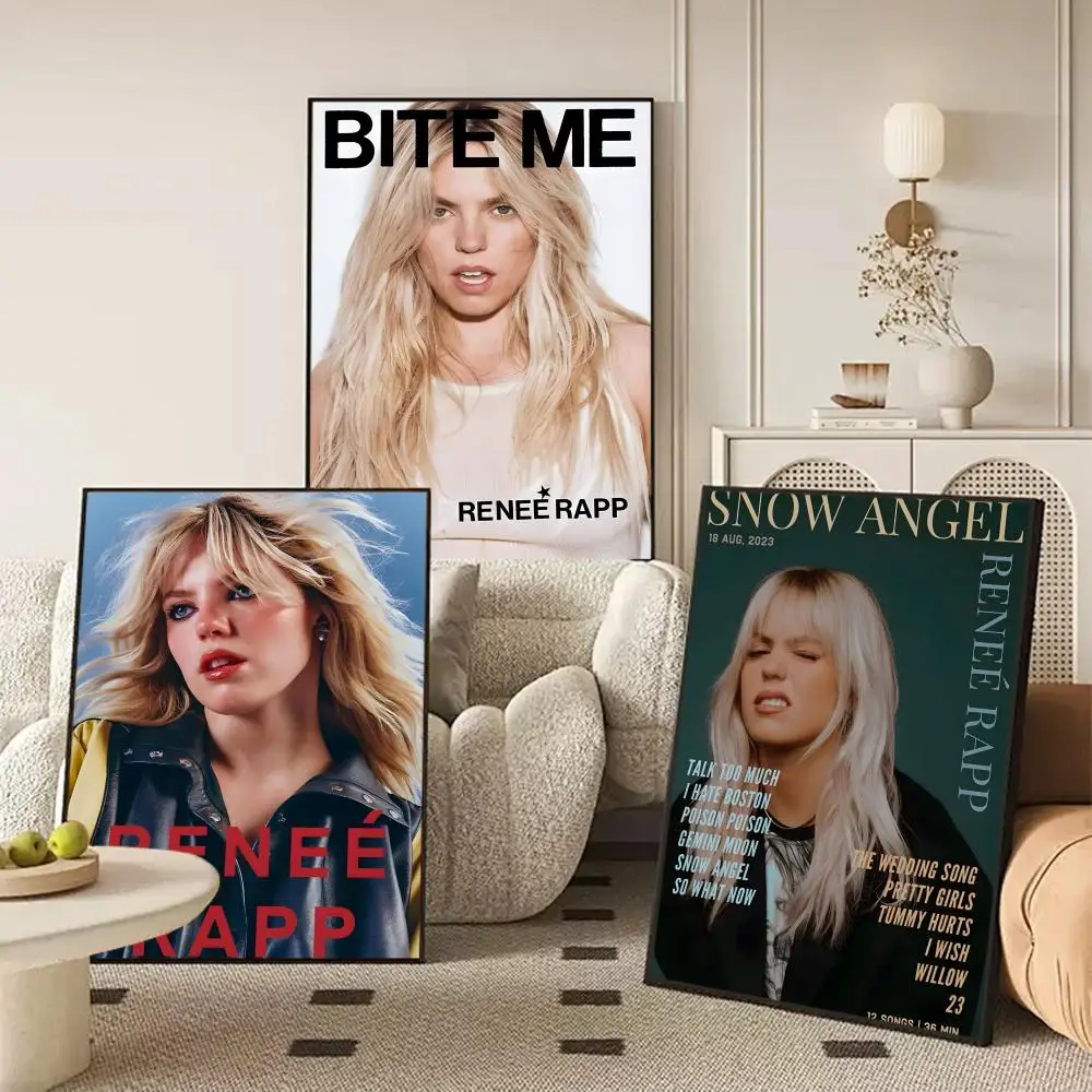 Singer R-Renee R-Rapp Poster Waterproof Self-Stick Wall Art Stickers, Removable Wall Decor for Living Room and Bedroom