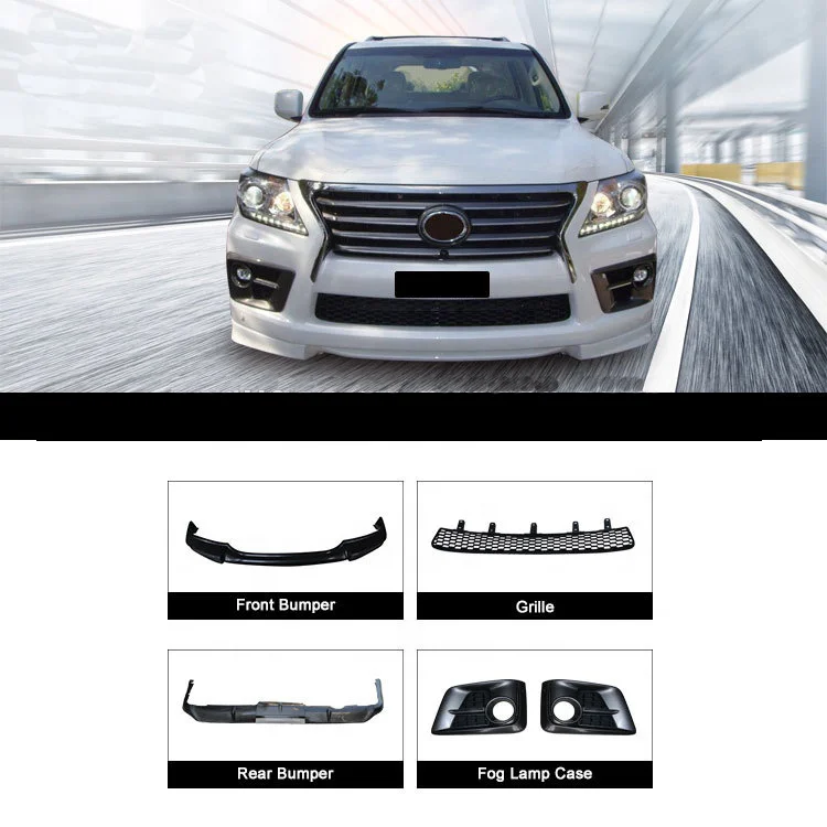 Front and Rear Bumper Spoiler Lip Grille Fog Lamp Frame Small Body Kit and Air-inlet Grille for Sport LX570 LEXUS 5702010-2015