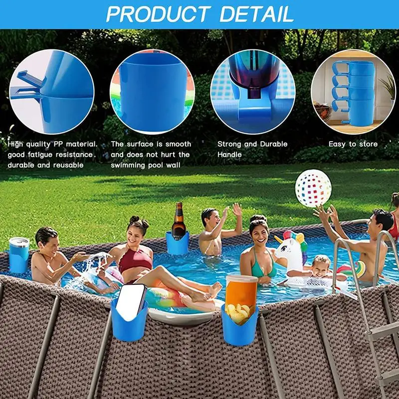 Portavasos de piscina para bebidas sin perforación, soporte de botella de cerveza para piscina, sin derrames, accesorios de piscina para fiestas de jugo