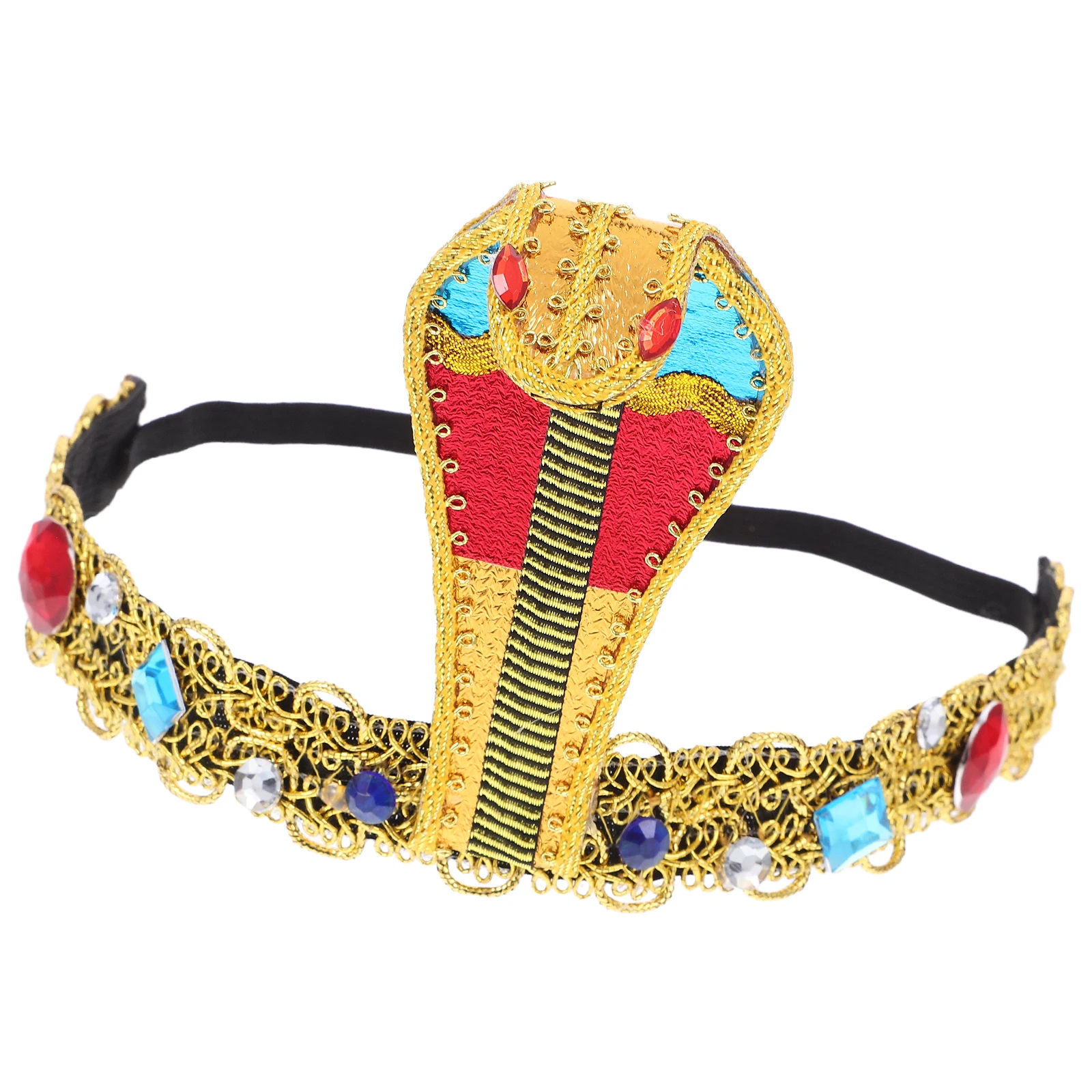 

Ancient Egyptian Headdress Gemstone Snake Headpiece Halloween Party Costumes Accessory Hair Decor Festival HeadbandEgyptian