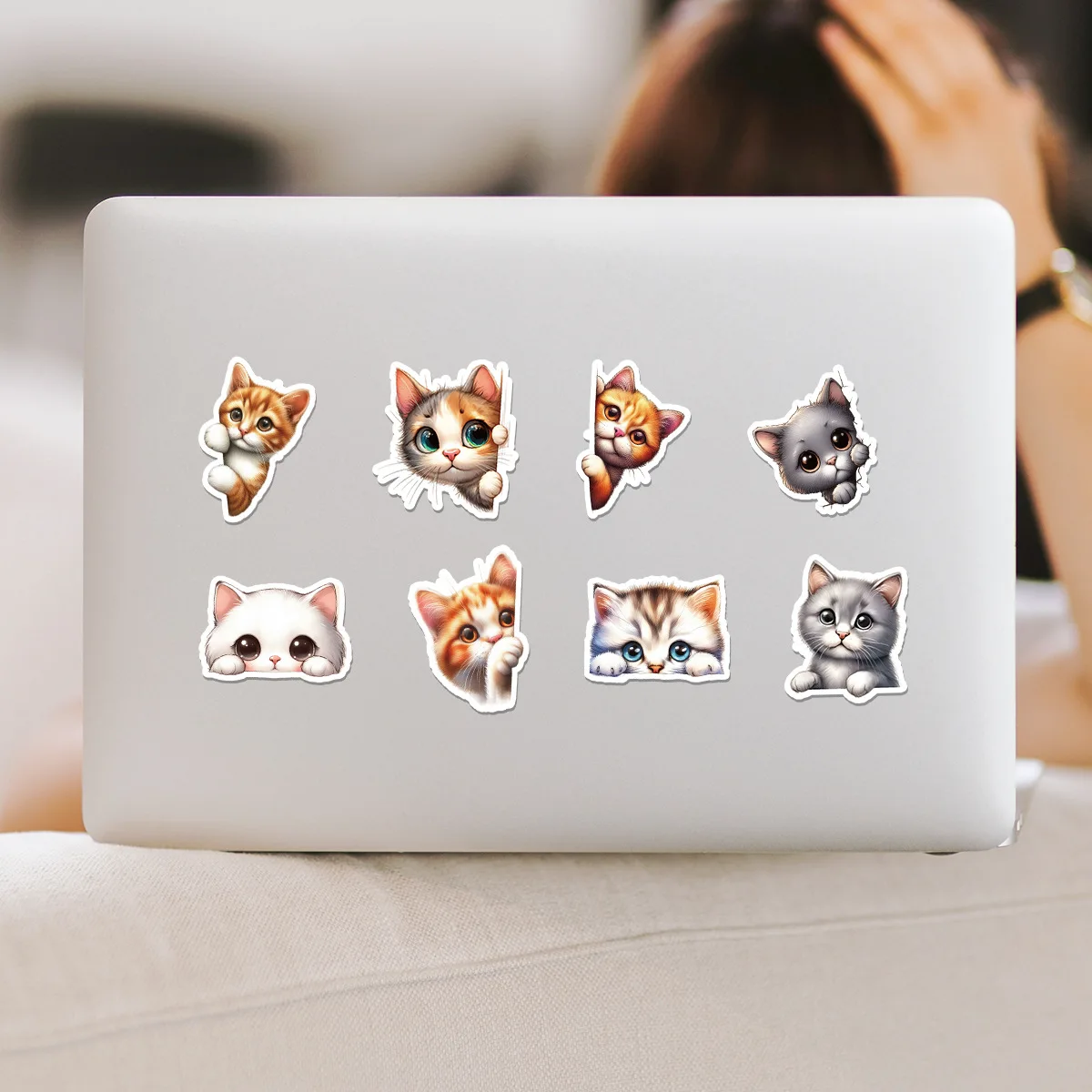 50PCS Nette Katze Aufkleber Kawaii Kätzchen Meme Graffiti Kinder Spielzeug Koffer Kühlschrank Laptop Gitarre Auto Fahrrad Cartoon Aufkleber Dekoration
