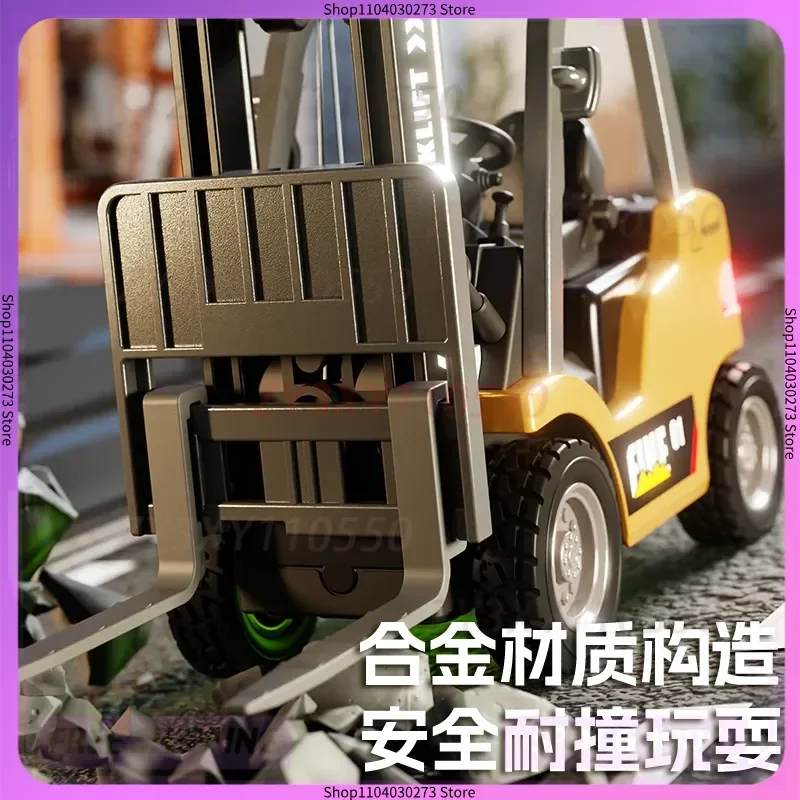 

1: 64 Mini Alloy Forklift Multifunctional Remote Control Toy With Multiple Brackets Detachable Suitable For Children'S Toys Gift