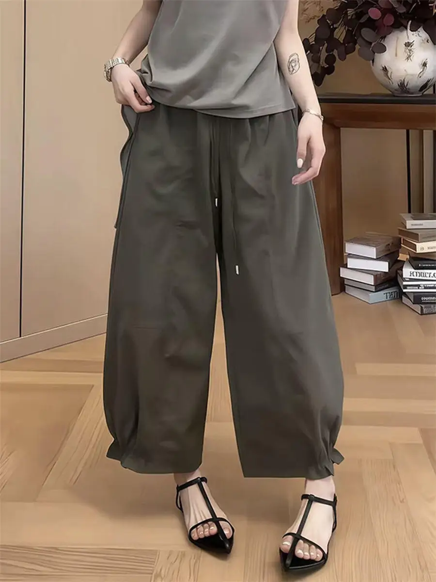 

Slimming High Waist Wide Leg Pants Women's Summer 2026 New Casual Loose Versatile Straight Nine-Piece Pants Korean Style