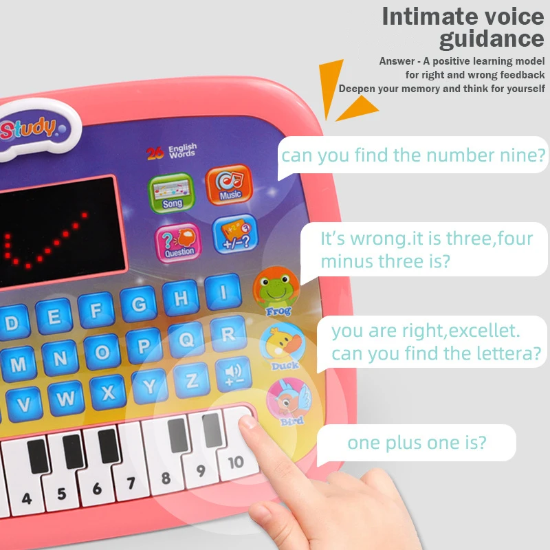 Machine d'apprentissage pour enfants, tablette LED intelligente, apprentissage précoce de l'anglais, Machine d'étude multifonction, cadeaux pour garçons et filles