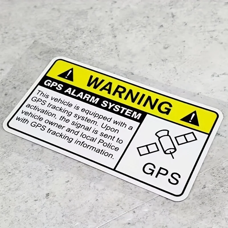 GPS Warning Alarm System Waterproof Vinyl Stickers Multi-Color Anti-Theft for Car Motorcycle Vehicle Decor