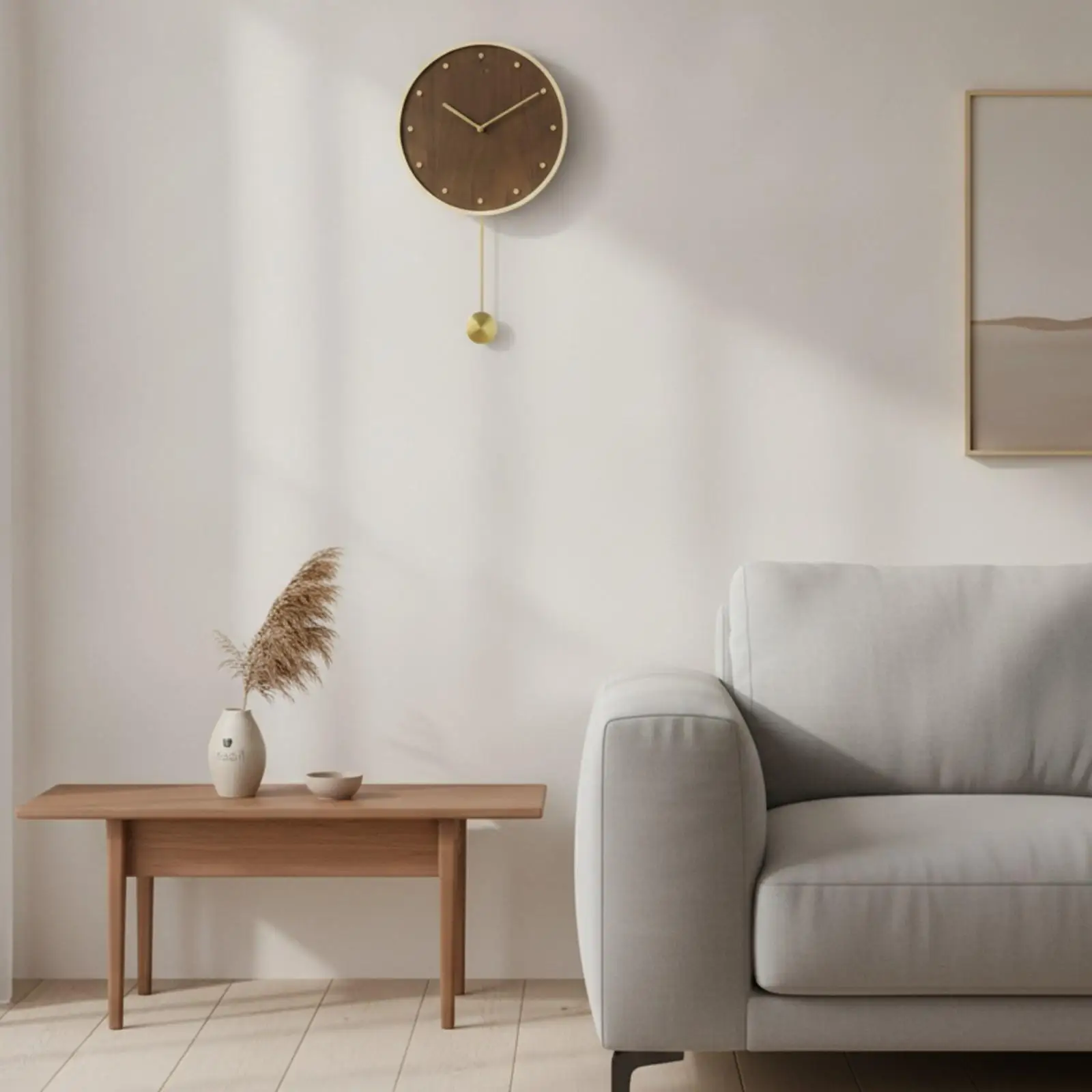 Minimalist Analog Wall Clock | Operated, Wood Wall Clock, Silent, for Office