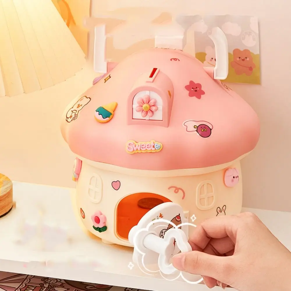 Money Box Mushroom Piggy Bank Toy House-Shaped Cartoon Stickers Cartoon Piggy Banks Durable Safe Box Safe Bank Toy