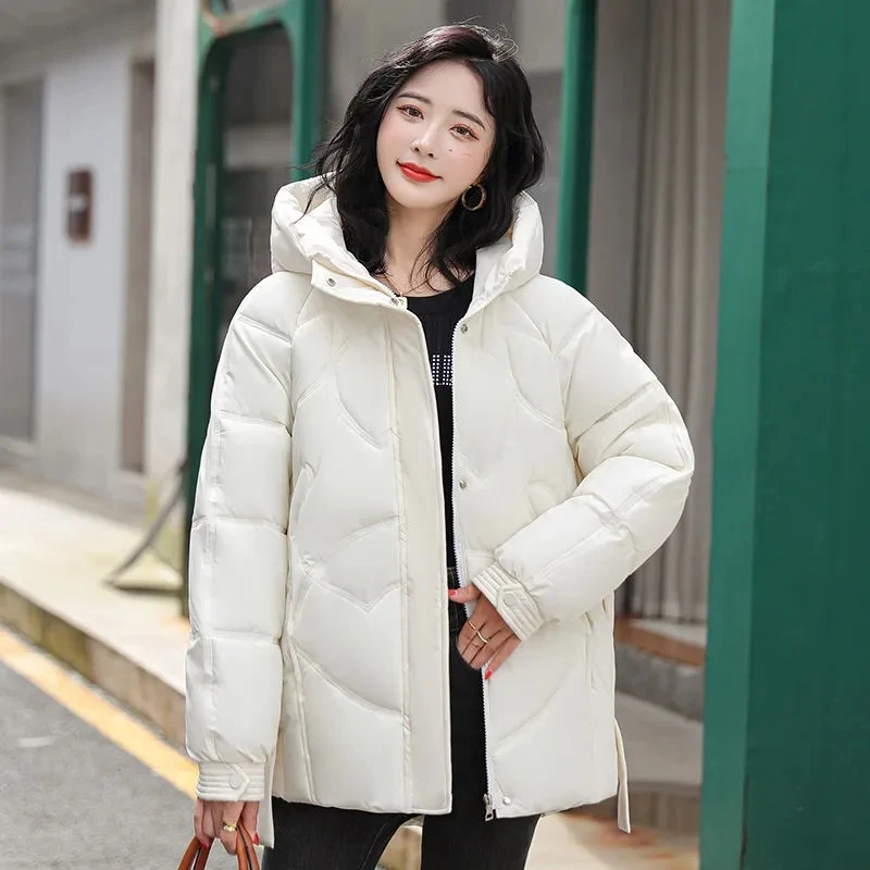 

2022 New Winter Down Cotton Parkas Coats Women's Korean Loose Cotton Coats Thicken Warm Cotton-Padded Parkas Jacket Snow Outwear
