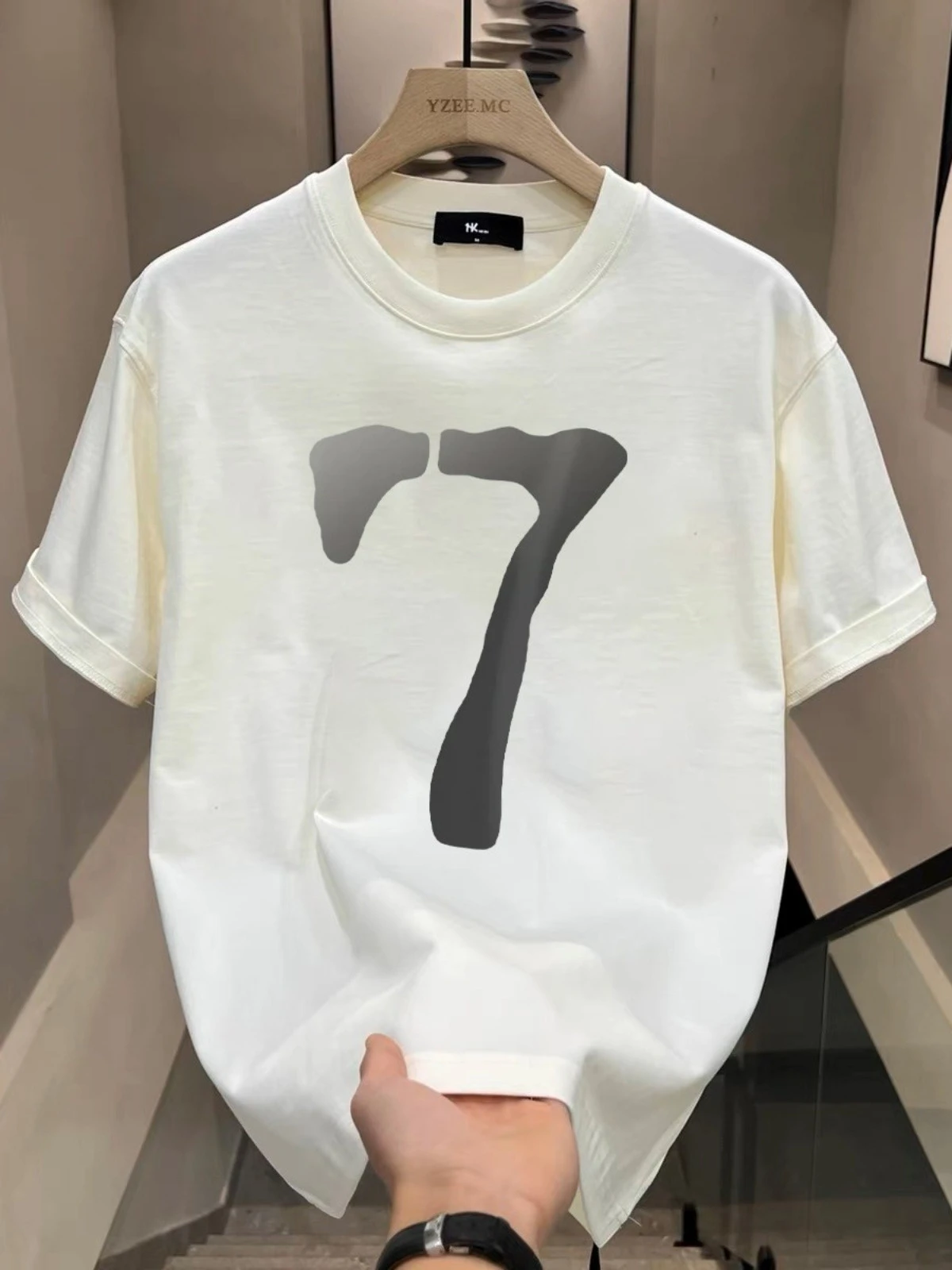 

Summer New Loose Men's Cotton Short-sleeved T-shirt Trendy Digital Printing Ruffian Handsome Trendy Round Neck