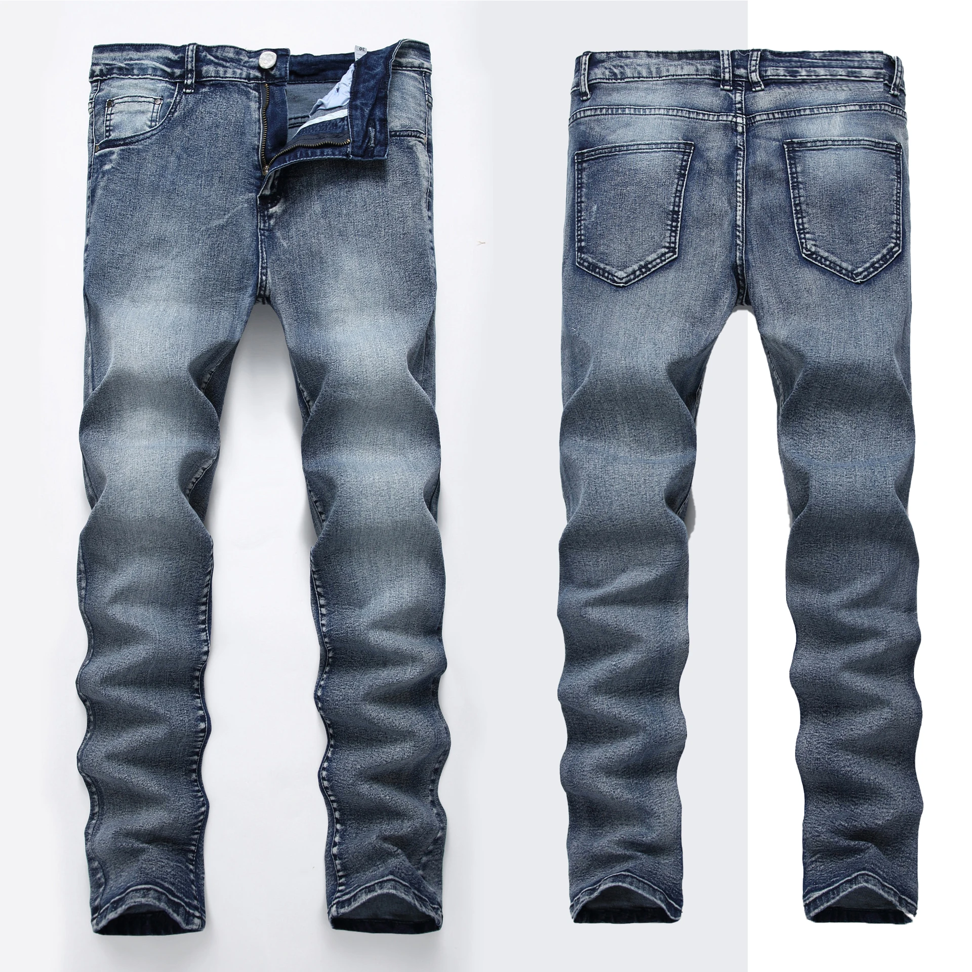 Y2K Men's Classic Slim fit Jeans High-quality Solid Color With Holes Two Styles Multiple Colors to Choose From