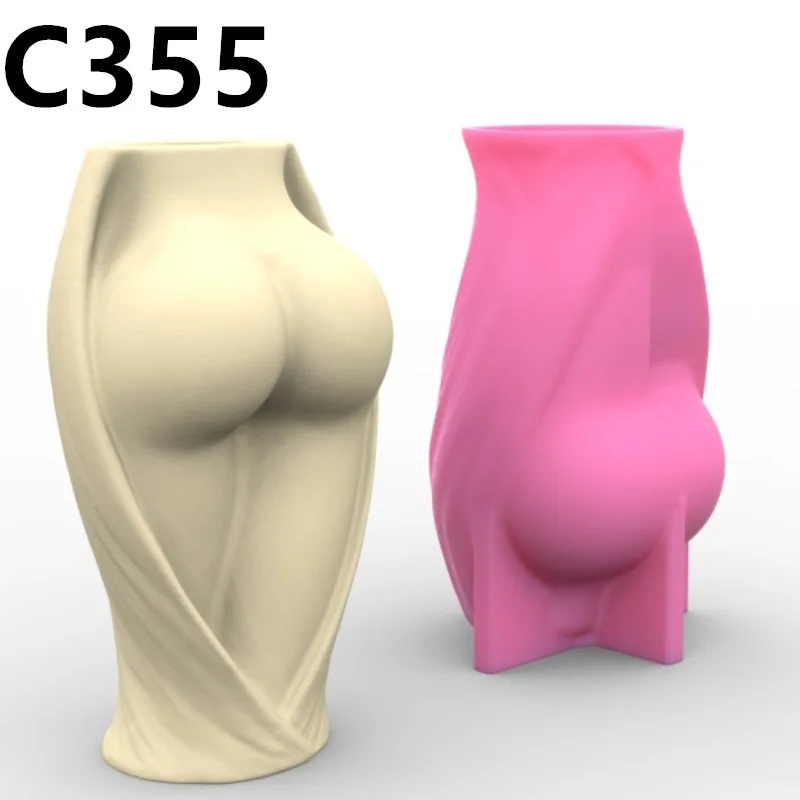 3D Human Art Vase Resin Silicone Mold Sexy Female Hip Flower Pot Cement Concrete Gypsum Silicone Mold home decoration
