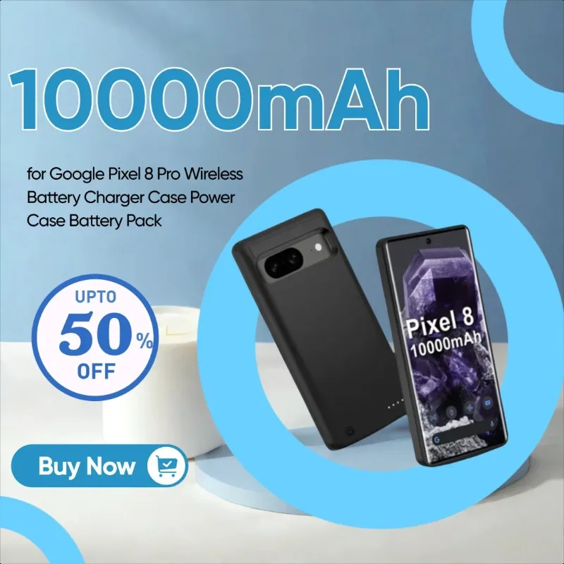 Новый чехол для беспроводной зарядки PowerBank емкостью 10000 мАч Google Pixel 8 Pro беспроводного зарядного устройства