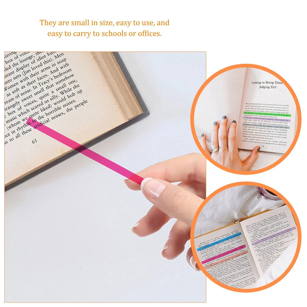 6 مجموعات من شرائط التسليط الضوئية الشفافة، شريط تمييز لاصق، علامات تبويب صفحة لاصقة، لوازم توضيحية للكتاب قابلة للإزالة، استخدام المكتب والمدرسة