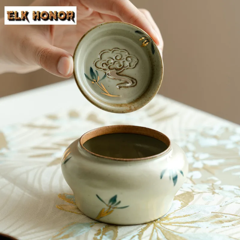 160ml Pure Hand-painted Butterfly Orchid Jianshui Washing Cup Bowl Tea Garbage Can Tea Residue Barrel Household Chaxi Decoration