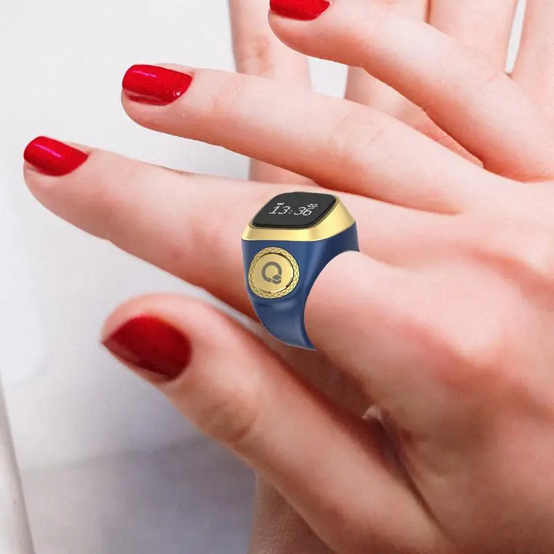 خاتم ذكي للمسلم مقاوم للماء ، عداد عد تسبيح ، تذكير وقت الصلاة ، حلقة رقمية بتسبيح BT ، جديد