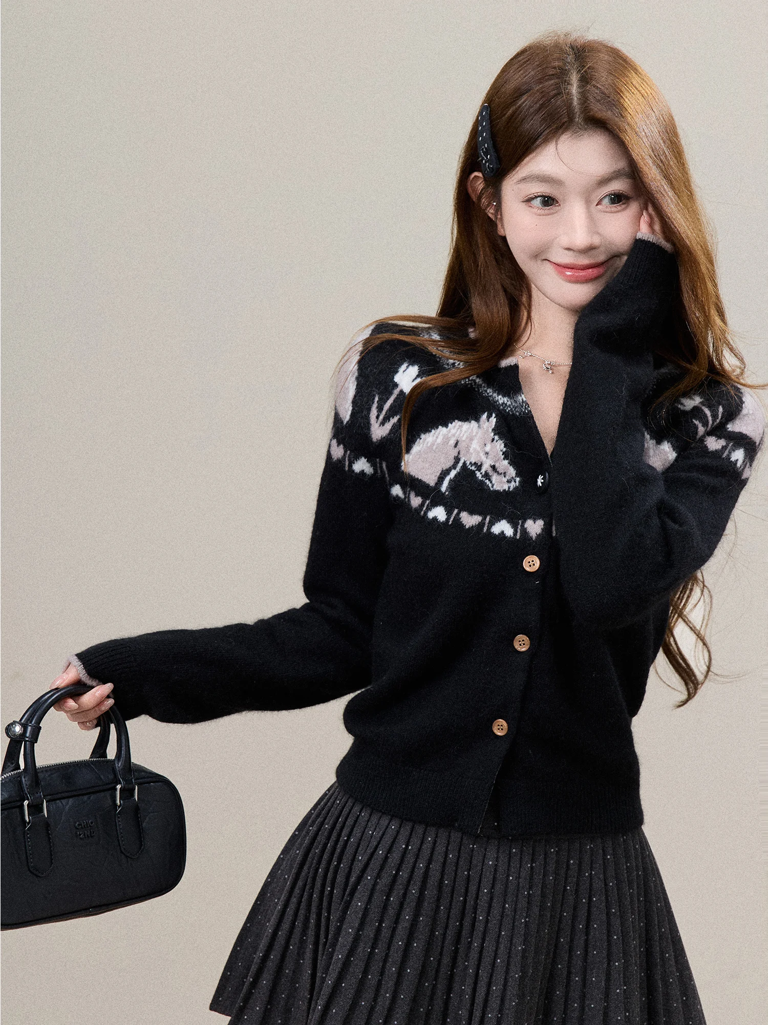 

Женский вязаный свитер-кардиган Swee Sweet Sle Slim Fit, универсальный, стильный, теплый, с круглым вырезом, на пуговицах, облегающий топ