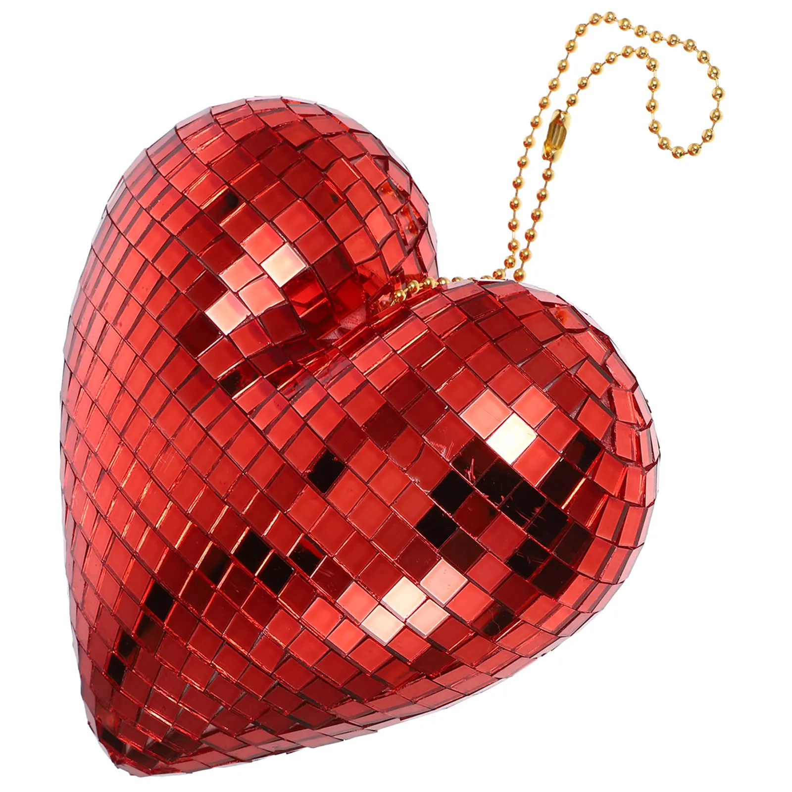 

1pc Heart Shaped Mirror Ball Disco Ball Hanging Decoration Party Club Glass Reflective Light Ornament Sturdy