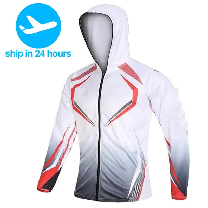 Round Neck Long Sleeve Anti-UV Comfortable Men's Sublimation Fishing Hoodie High-Quality Printing Fishing Clothing