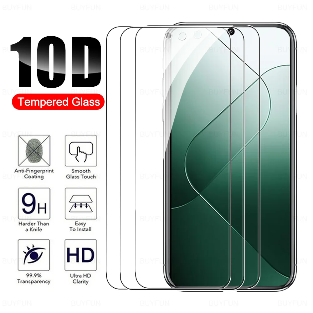 3Pcs Protective Glass For Xiaomi 14 5G Full CoverTempered Glass For Xiaomi14  Anti-Fingerprint screen protectors 6.36'' HD Film