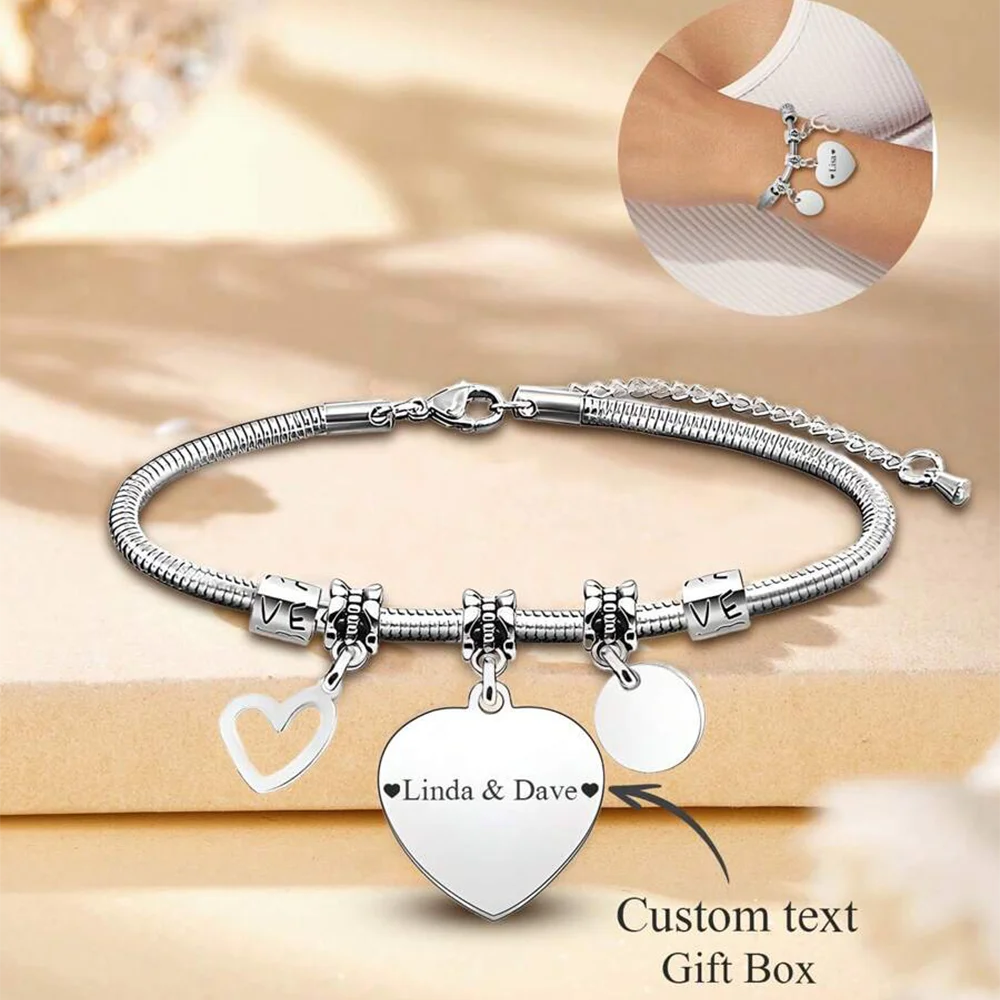 

Custom Titanium Steel Bracelet Personalized Engraved Adjustable Wristband Minimalist angle Fashion Jewelry Gift for Women Men