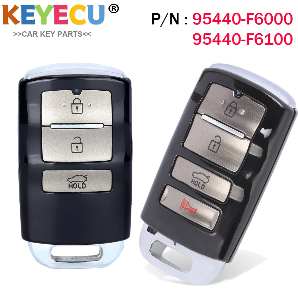 KEYECU Smart Remote Key 3 / 4 Buttons for Kia Cadenza 2016 2017 2018 2019 - Fob 433.92MHz - 95440-F6000 95440-F6100 TQ8-FOB-4F10