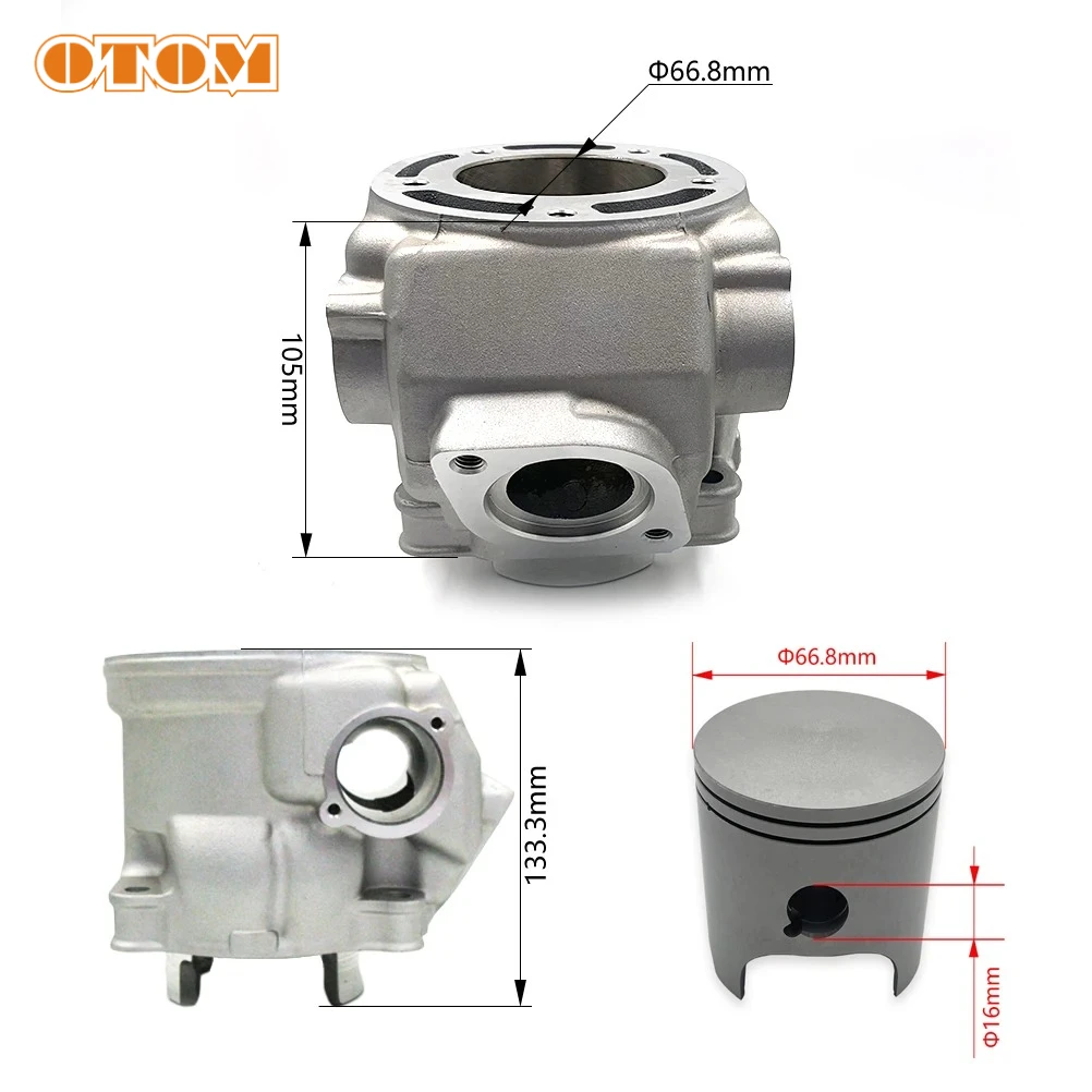 DT230 MT250 Motorcycle 66.8mm Cylinder Block Upgrade Forged Piston Ring Gasket Bearing Kit For HENGJIAN YAMAHA LONCIN 2T Engine