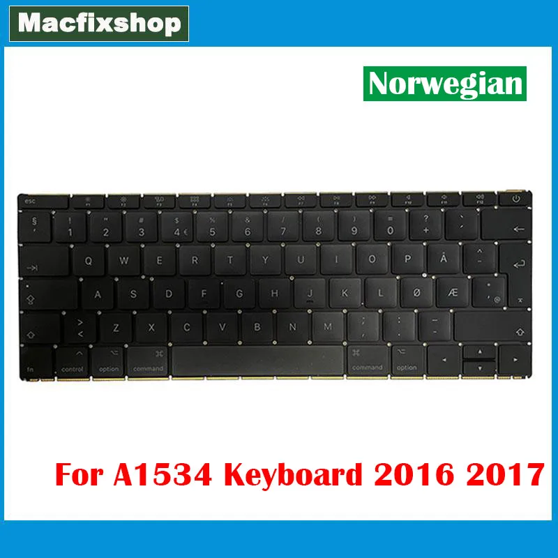 

Laptop A1534 Norwegian Keyboard Early 2016 Mid 2017 For Macbook 12" Retina A1534 Keyboard with Backlit Replacement EMC 2991 3099