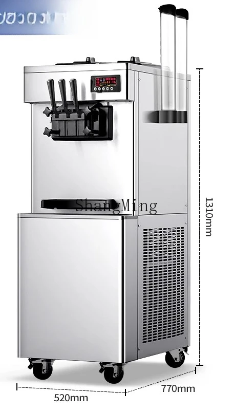 ZYY เครื่องไอศกรีมตั้งโต๊ะแนวตั้งขนาดเล็กเชิงพาณิชย์เครื่องไอศกรีมนุ่มทรงกรวยอัตโนมัติ