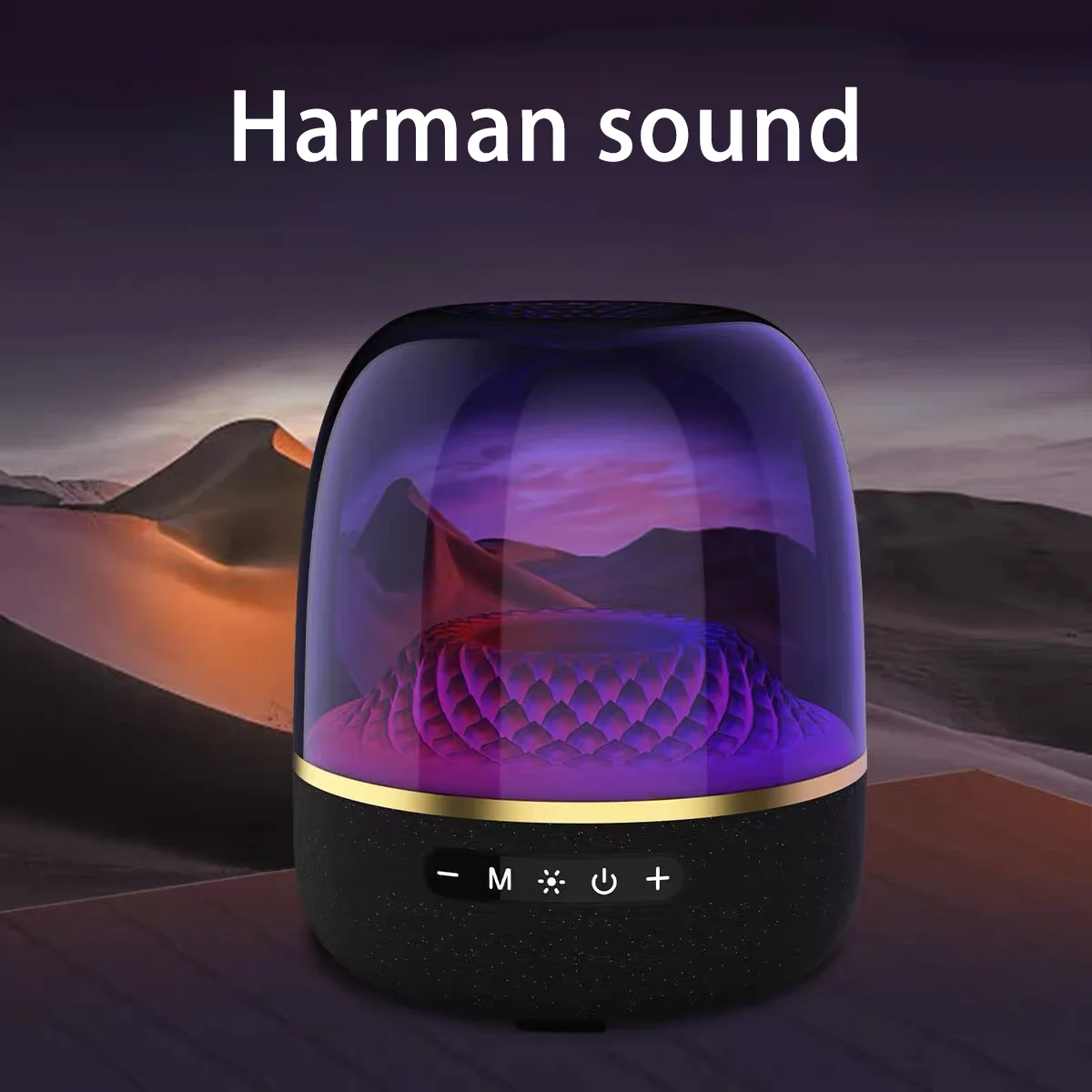 

High Power Bass Sound Box 9D Surround Sound Column Harman Aura Studio 4 Pro Full Screen Transparent Bluetooth Speaker TWS/TF