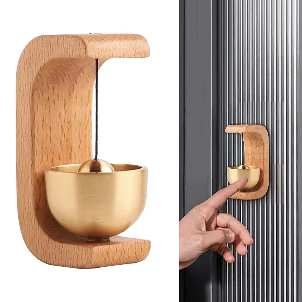 Drewniany dzwonek do drzwi Drewno bukowe Magnetyczny dekoracyjny głośny dzwonek do drzwi Ozdoba wewnętrzna 4,5 * 3,5 * 7 cm Dzwonek do drzwi