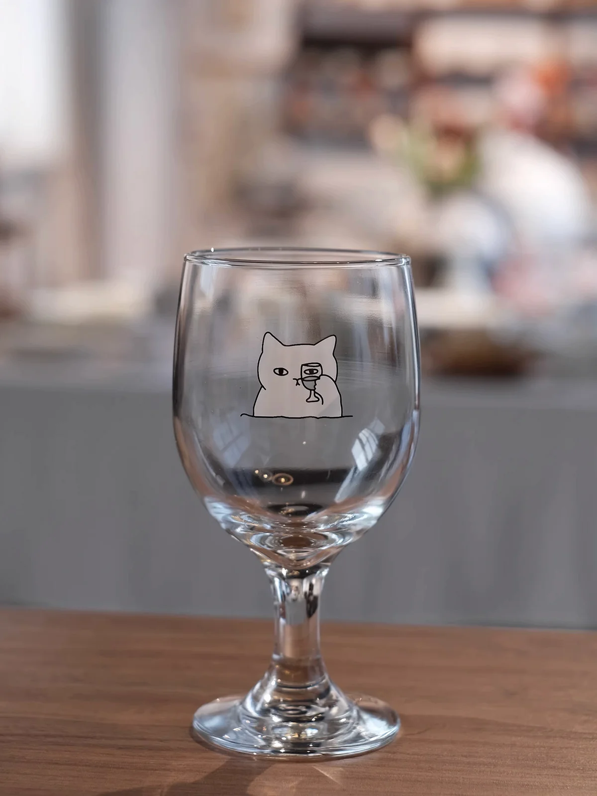 Cartoon Cat Dog Printed Transparent Glass Cup Ins Popular Japanese Style Round Square Beer Whisky Home Public House Drinkware